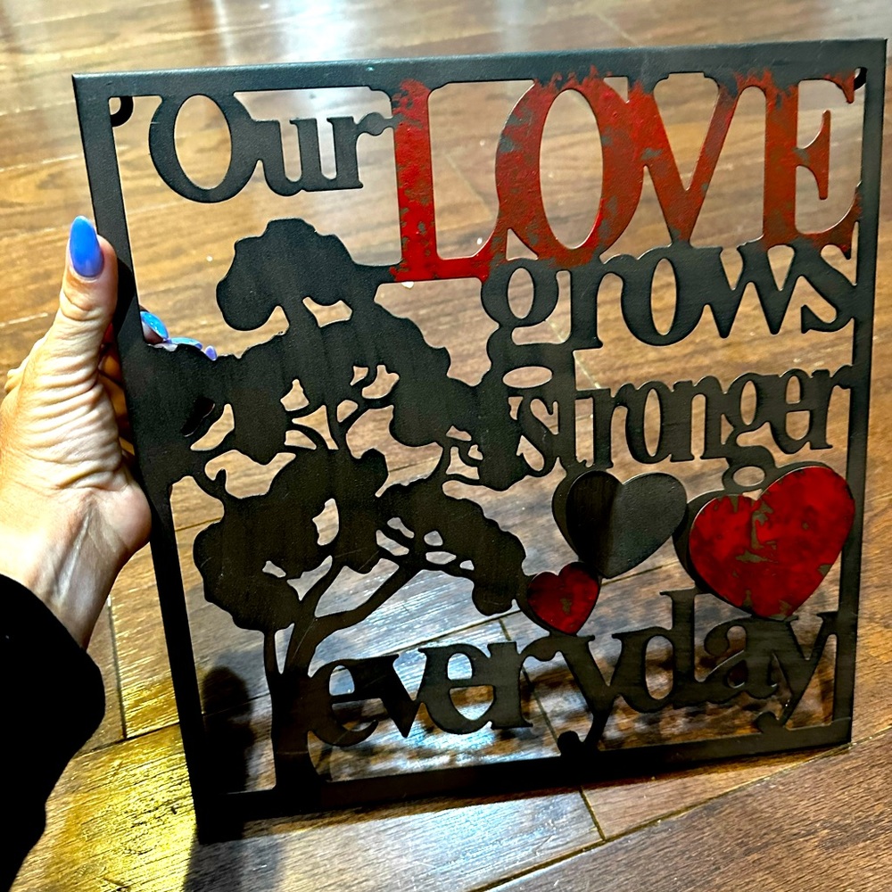 Metal wall art Our love grow a stronger everyday decor ♥️
